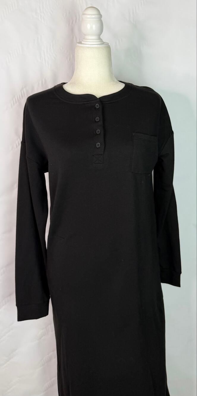 Comfort Code By Cuddle Duds Black Long Sleeve With Pockets Size XS